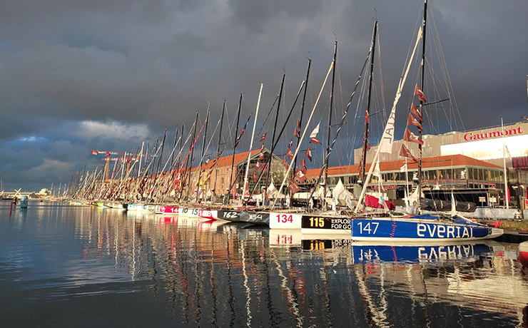 Guelt Nautic on the docks of Le Havre few hours before the departure of the 2021 transat Jacques Vabre
